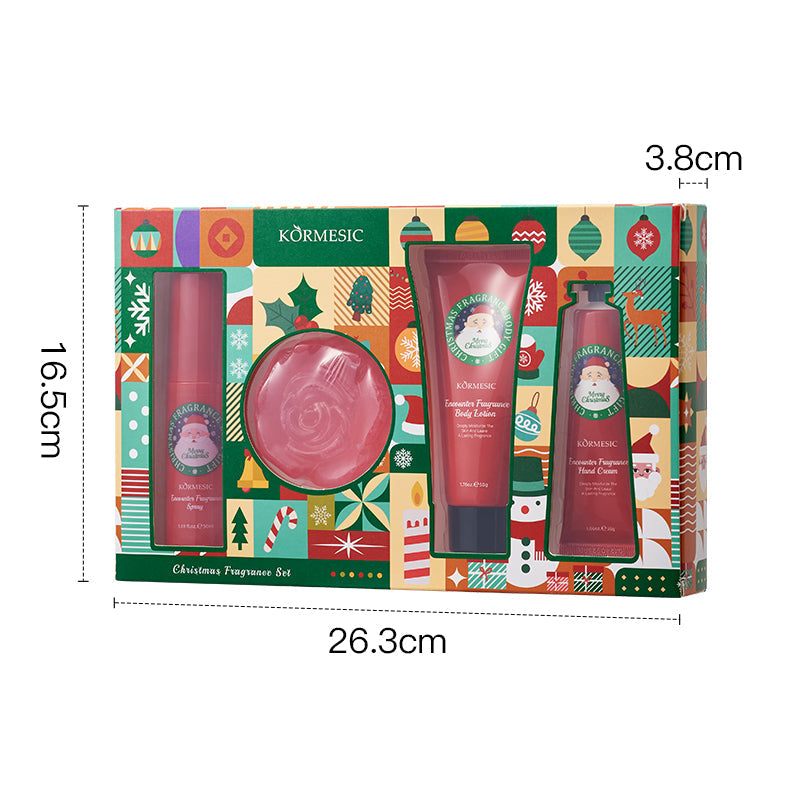 KORMESIC Christmas Fragrance Set  For Foreign Trade 50ml-100g-50g-30g Tri Light Beauty