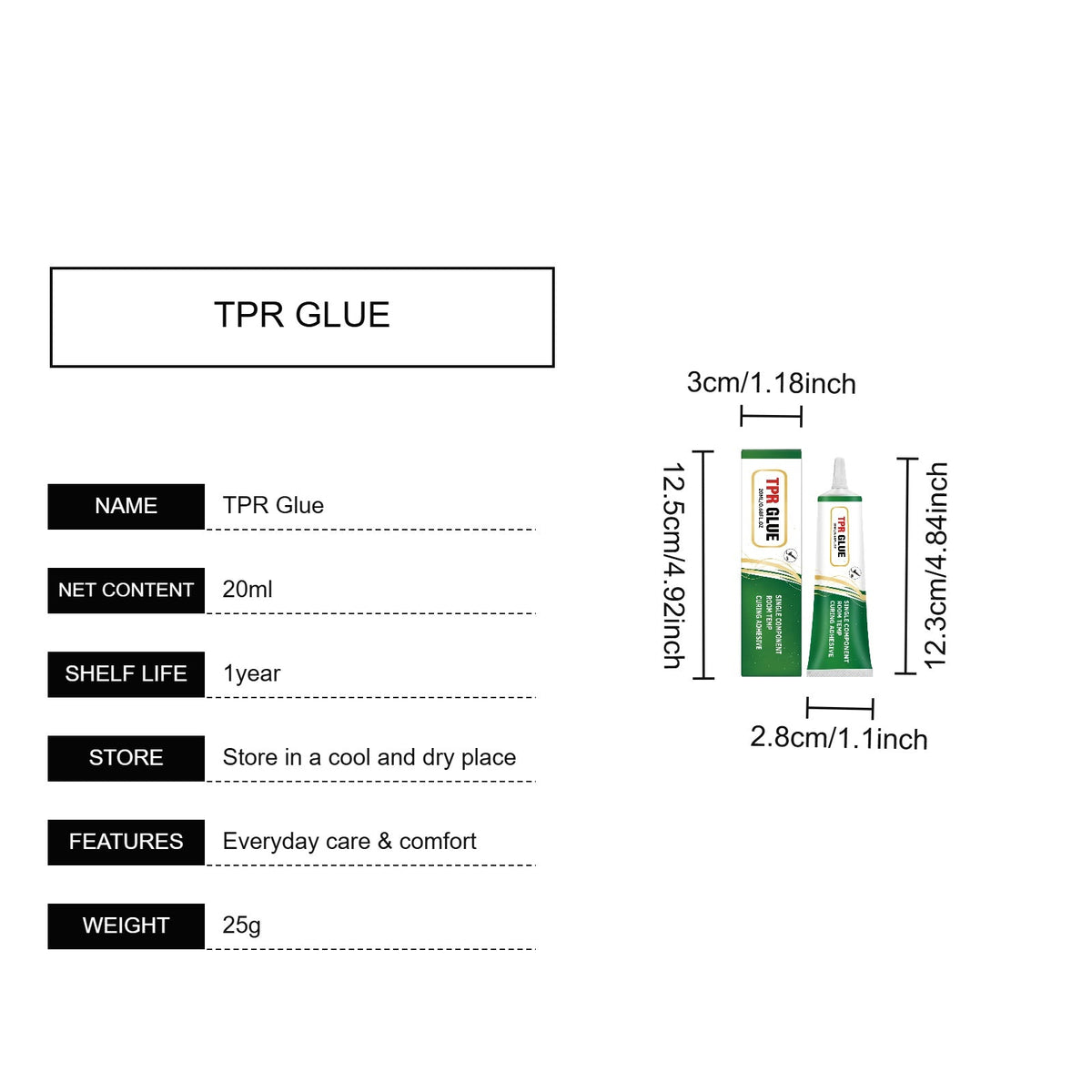 Multi Material Adhesive Suitable For Transparent Adhesive Layer, Flexible Bonding, Convenient Glue Application, Easy To Store Glue Hose, TPR Glue 20ml 1 Box Tri Light Beauty