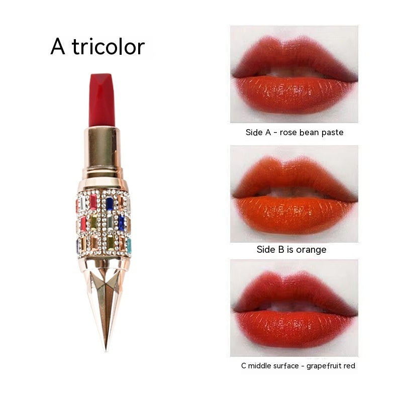 Queen Truncheon Three-color Lipstick Matte Finish Moisturizing Lipstick LadyShow.Store
