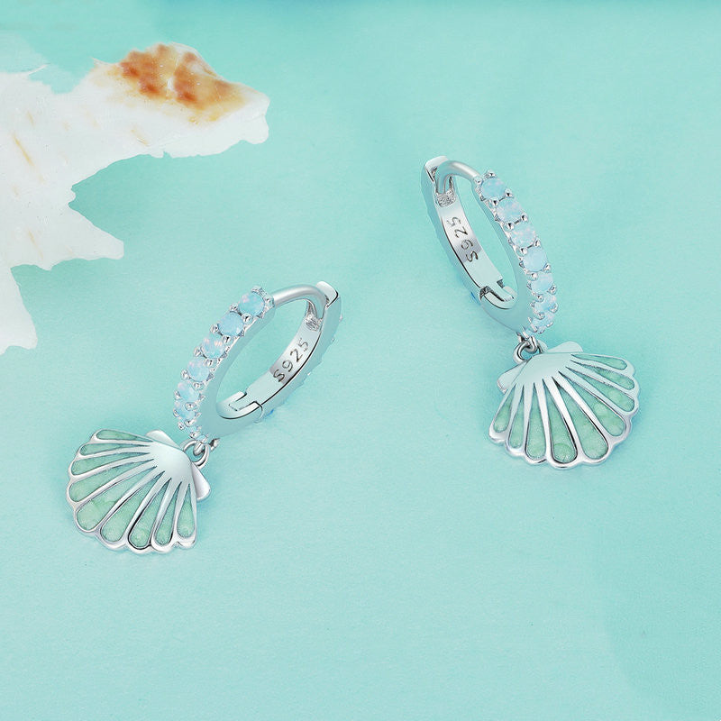 Shell Nano S925 Silver Earrings LadyShow.Store