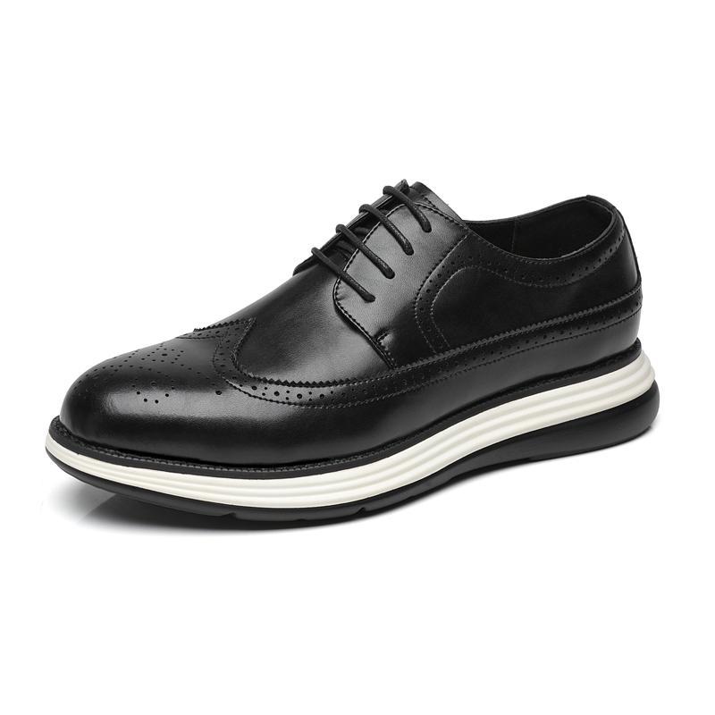 Ultra-fiber Thick-soled Trendy Men's Business Leather Shoes Comfortable And Casual Best YouTube Store