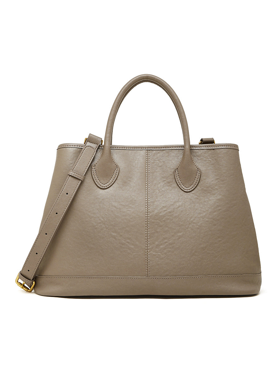 Simple High-Capacity Top-Grain Leather ToteCrossbody Bag For Women LadyShow.Store