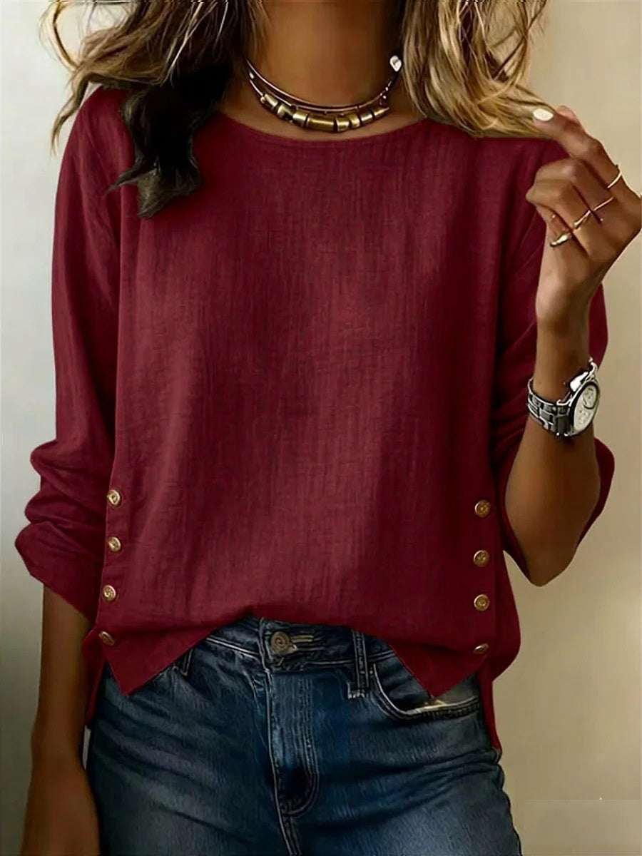 Casual Short Sleeve T-Shirt Solid Color Round Neck Pullover Tops For Women Clothing NorixaFashion.com