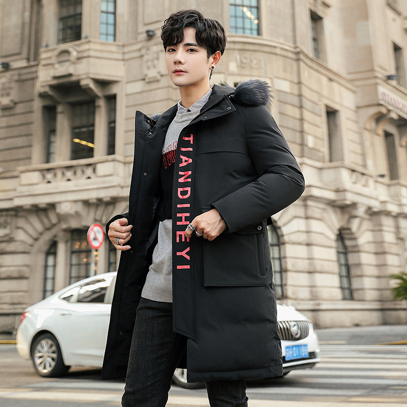 2019 Winter Stylish Long Hooded Cotton Jacket for Men Pi-Mart