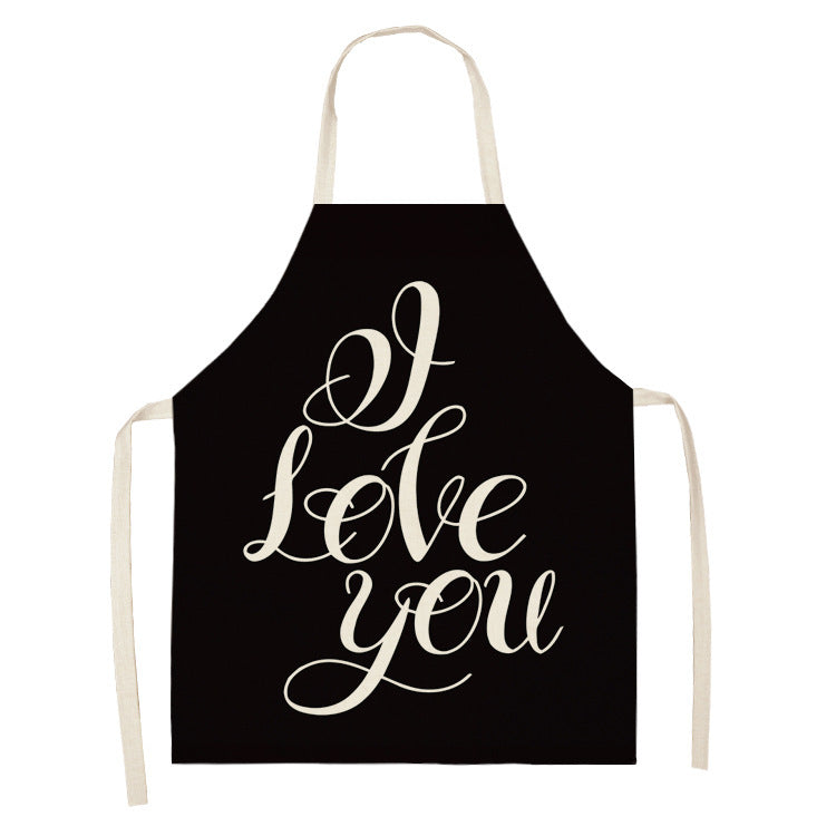 Letter Linen Apron Kitchen Stain-resistant Sleeveless Coverall PearlNestDecor.com