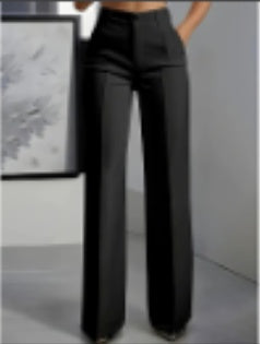 New Cross-border European And American Women's Solid Color Suit Pants Wide-leg Trousers LadyShow.Store