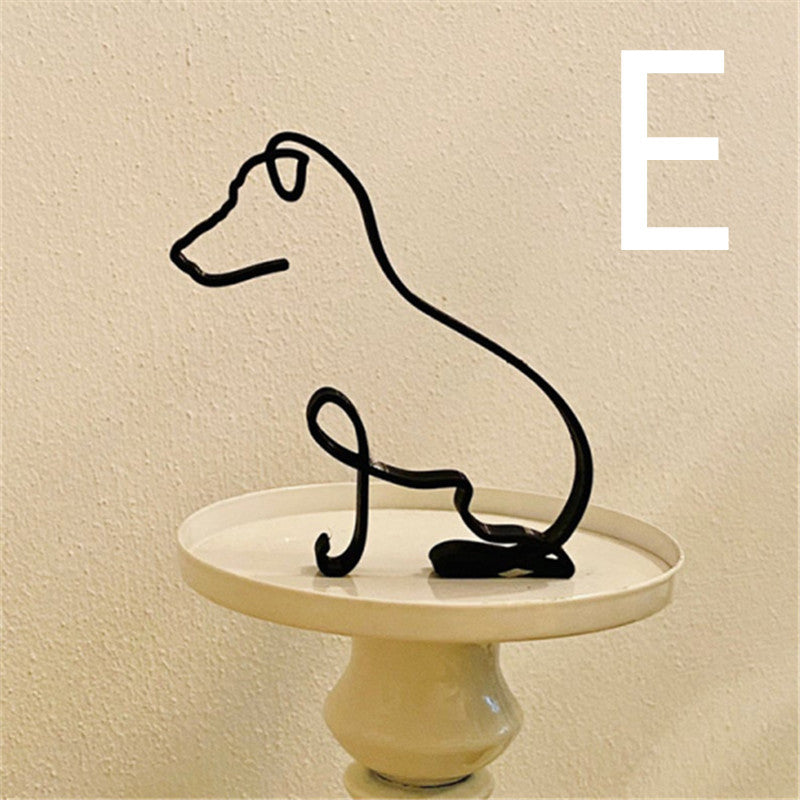Simple Metal Dog Art Sculpture Decoration PearlNestDecor.com