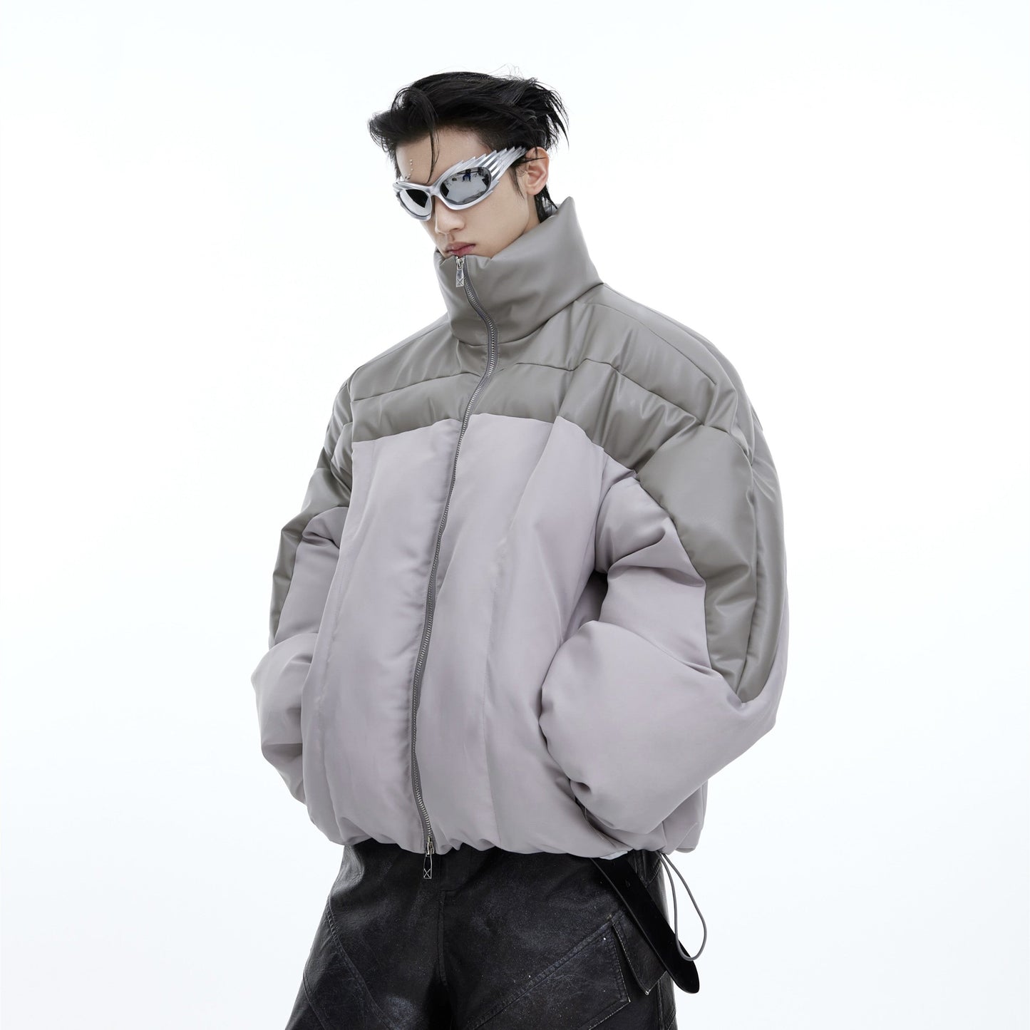 Flowing Light Thickened Three-dimensional Splicing Design Cotton Jacket LuxuryLifeWay Online Store