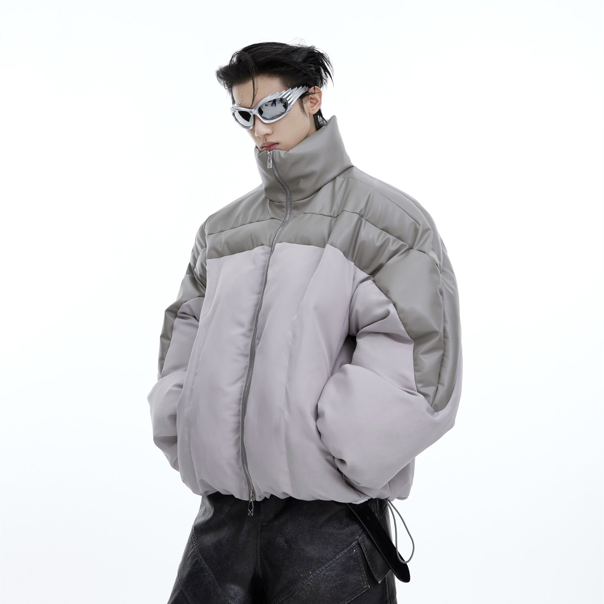 Flowing Light Thickened Three-dimensional Splicing Design Cotton Jacket LuxuryLifeWay Online Store