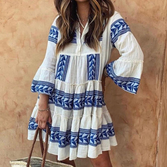 Women's Printed Loose Bohemian Swing Dress