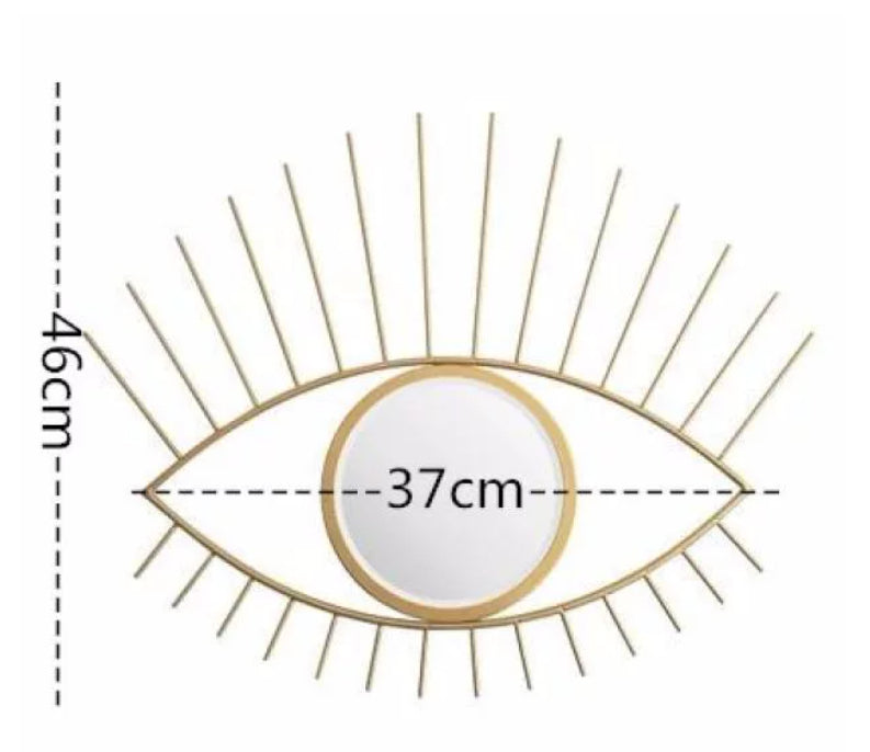Wall Decor Eye-shaped Hanging Mirror Eyelash Embellishment PearlNestDecor.com