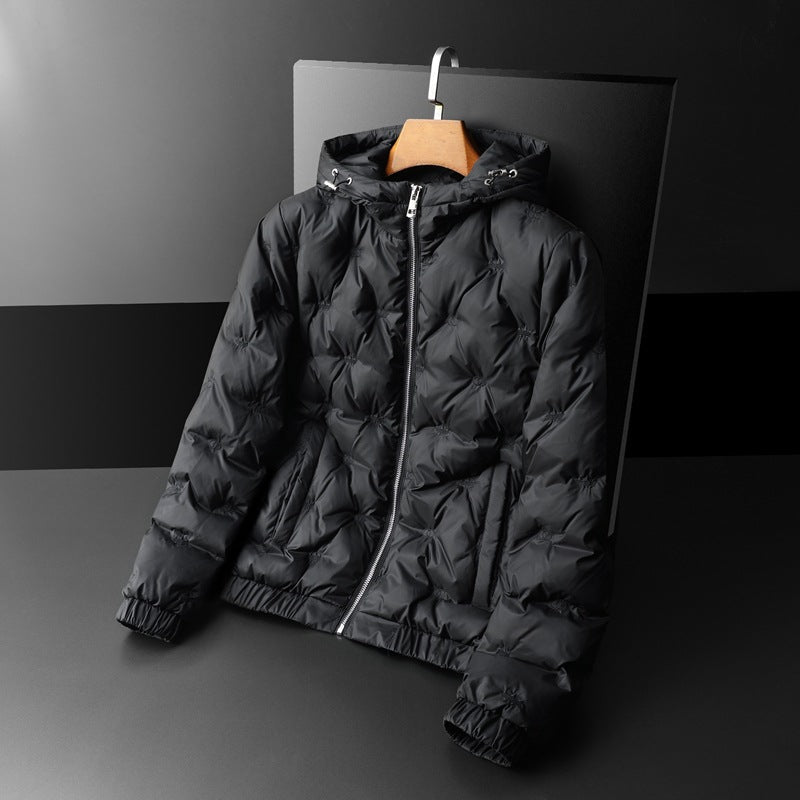 Embroidered Down Men's Plus Size Hooded Casual Down Jacket LadyShow.Store