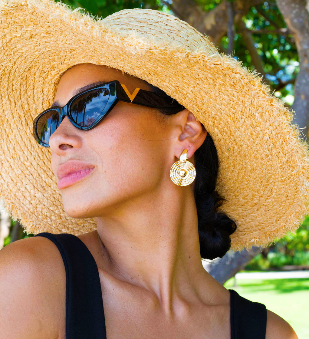 18k Gold/Rhodium Filled Designed Dangle Earrings (J278) LuxuryLifeWay Online Store