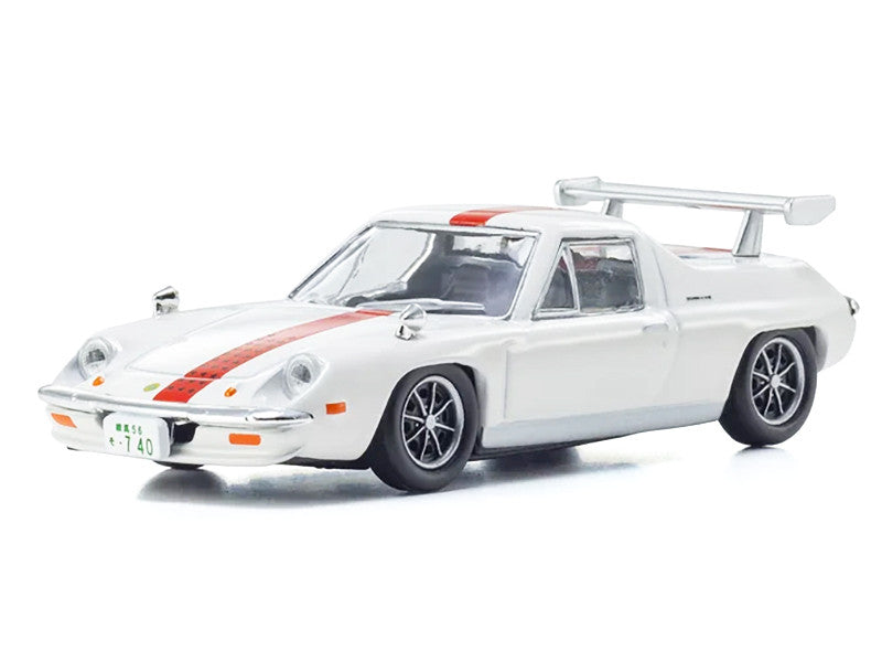 Lotus Europa RHD (Right Hand Drive) White with Red Stripe "The Circuit Wolf" Manga 1/64 Diecast Model Car by Kyosho LuxuryLifeWay Online Store