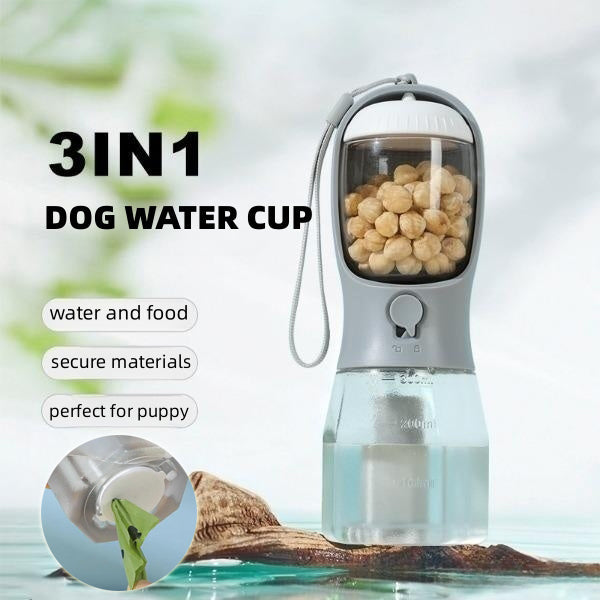 Dog Water Cup Drinking Food Garbage Bag Three-in-one Portable Small Multi-functional Pet Cups Pets Supplies Pets Fashion