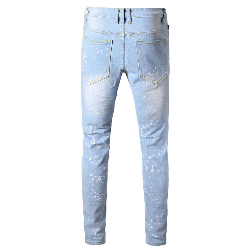 Men's Ripped Denim Jeans - Summer Casual Straight Fit Pi-Mart