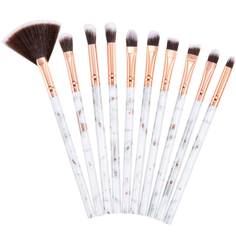 10-Piece Marble Pattern Makeup Brush Set LadyShow.Store
