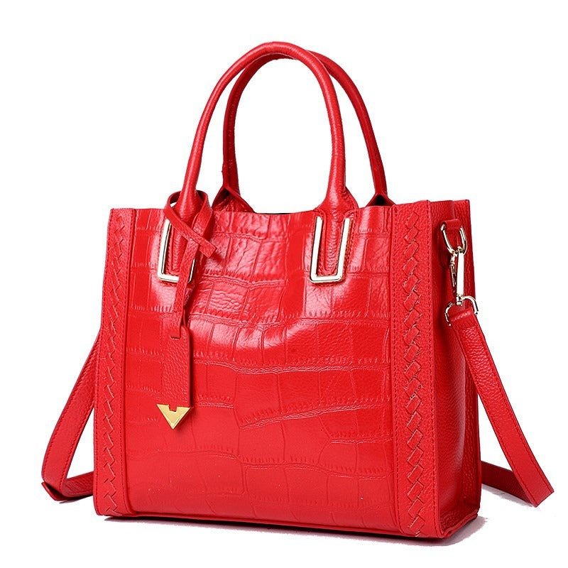 Pattern Woven Leather Tote Handbag for Women LadyShow.Store