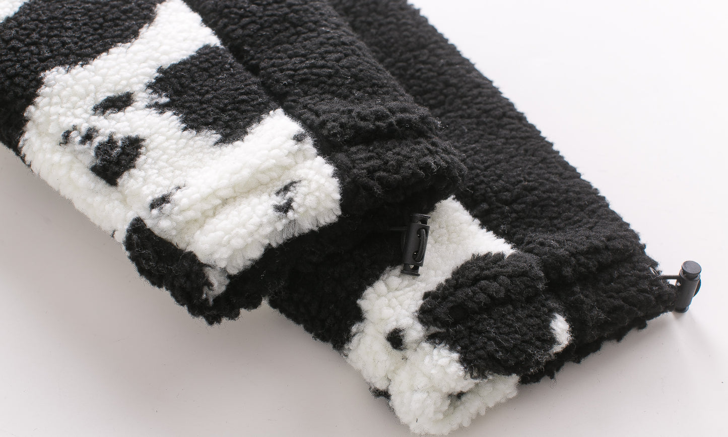 Oversized Cow Print Plush Cotton Jacket for All Pi-Mart