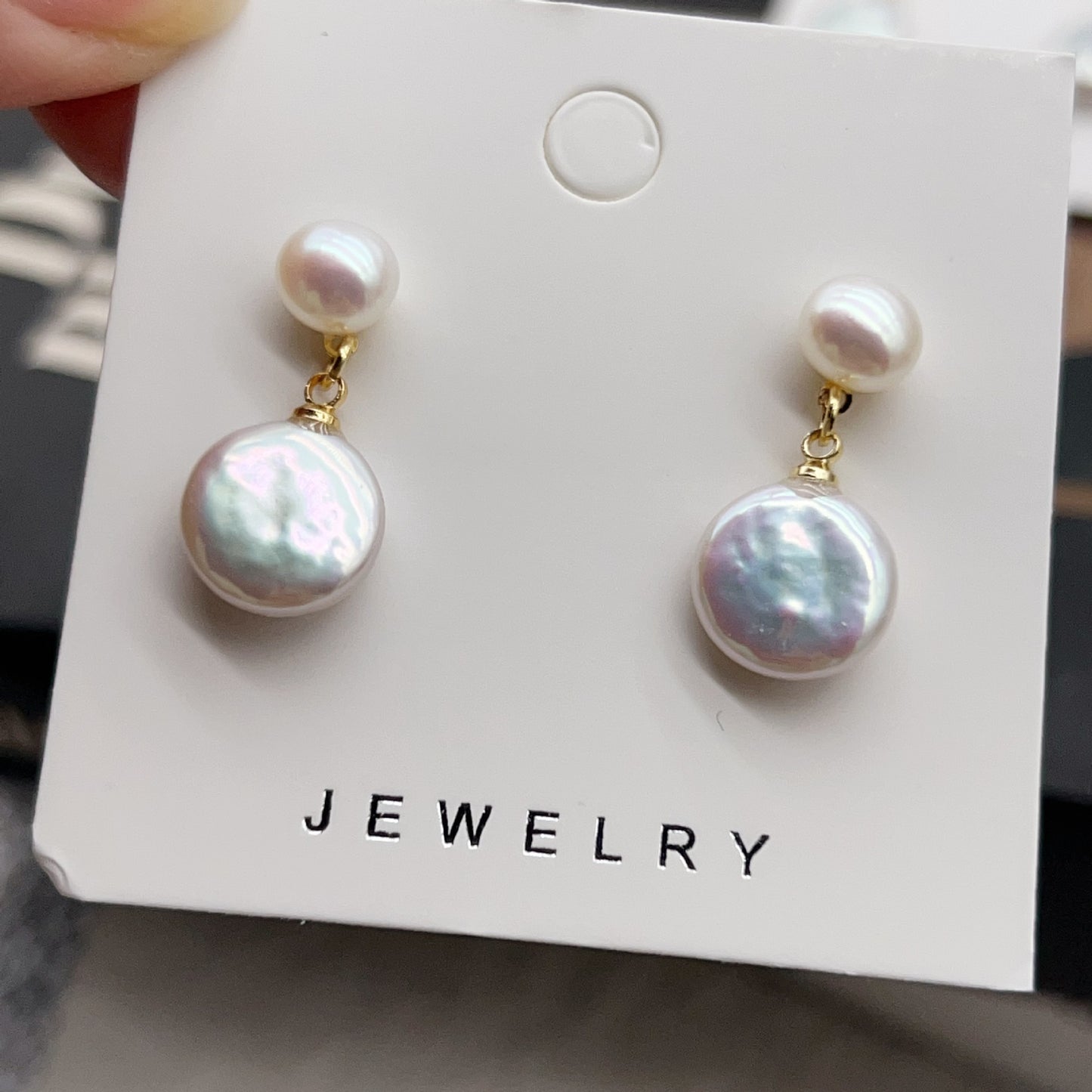 Classic Double Bead Baroque Stud Earrings