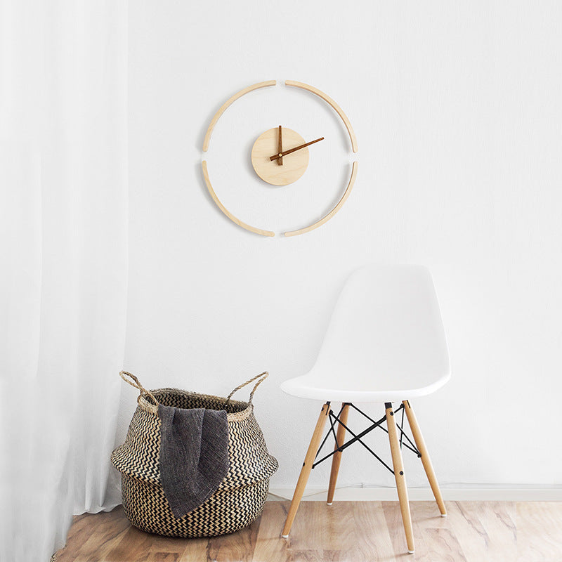 Creative Transparent Floating Wall Clock Nordic Simple Wooden Clock PearlNestDecor.com