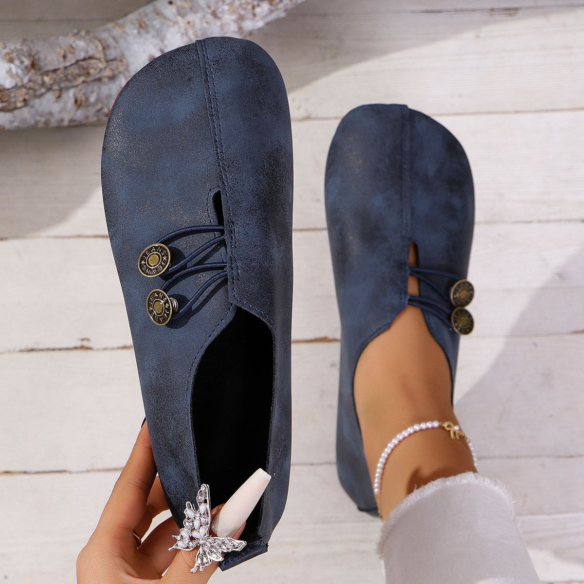 Ins Square Toe Slip-on Sandals Summer Fashion Soft Flat Shoes For Women CJD