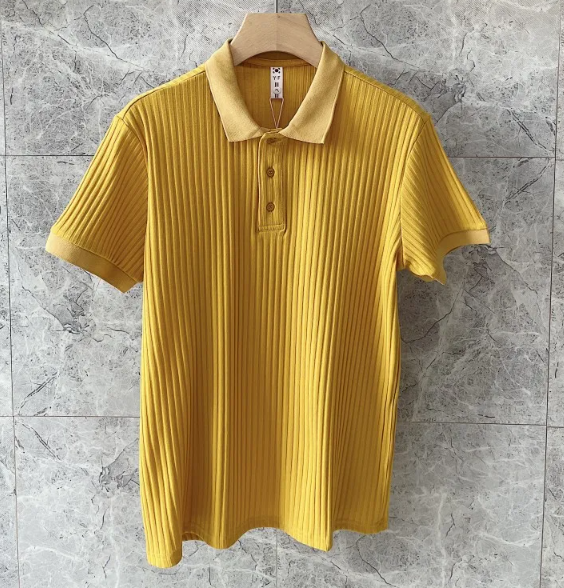 Men's Summer T-shirt Thin Lapel Short Sleeve Pi-Mart