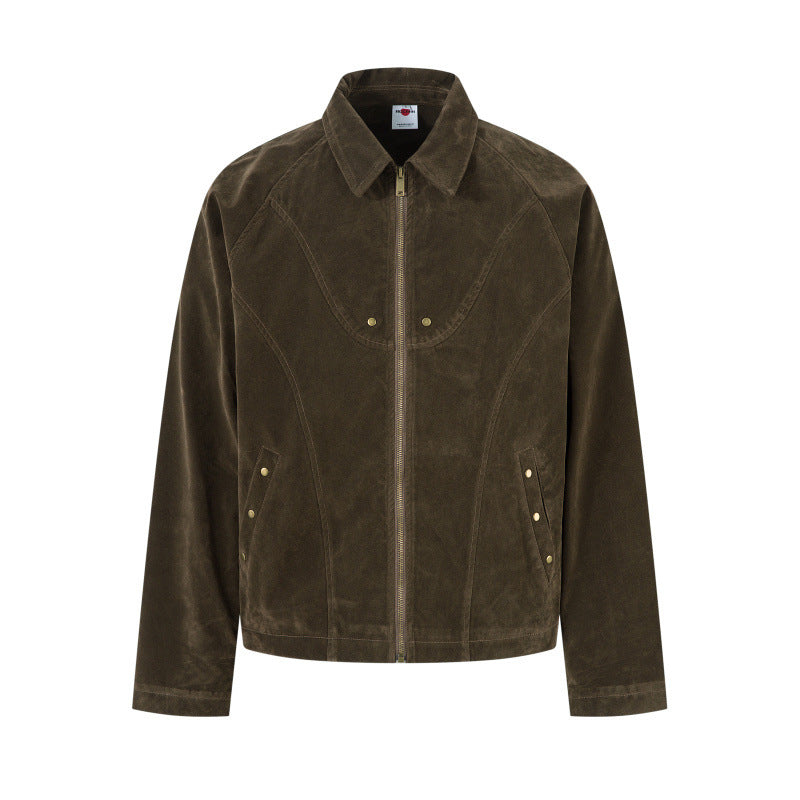 Retro Patchwork Black Jacket Unisex Designer-Style Niche Loose Coat Best YouTube Store