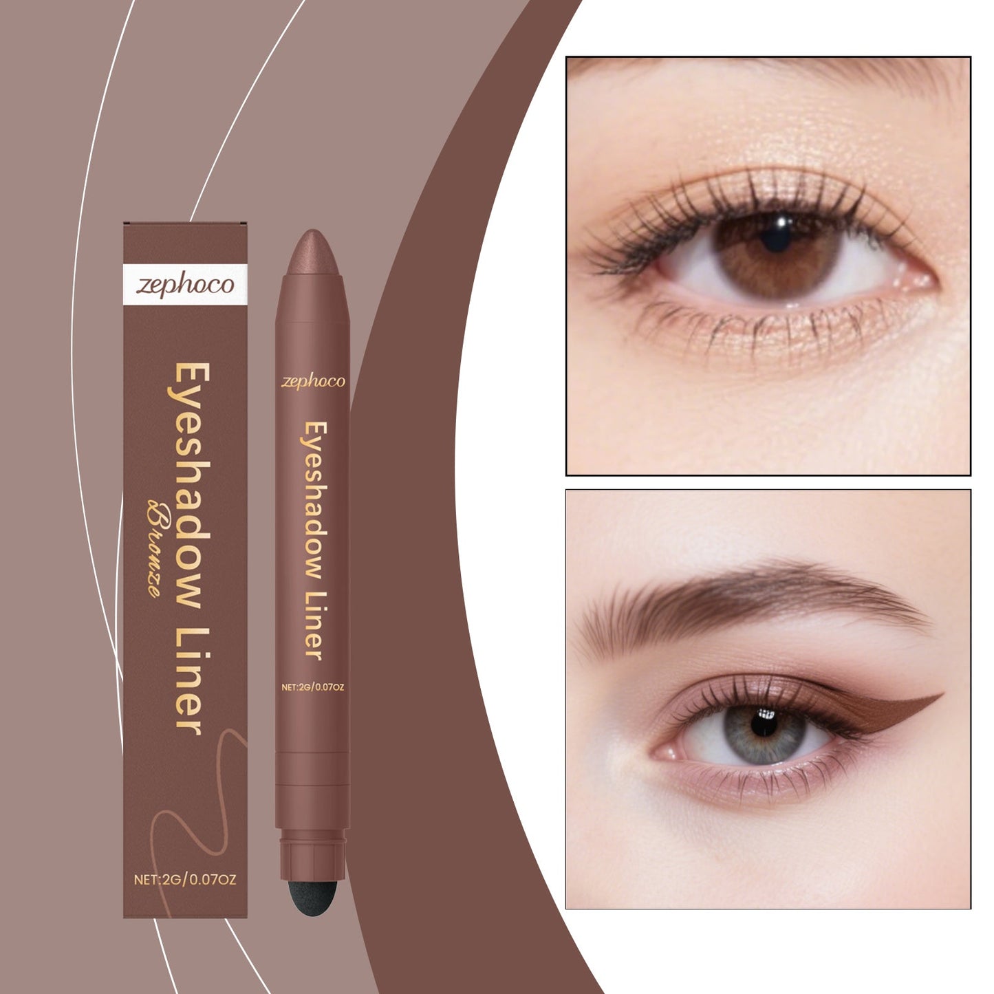 2-in-1 Eyeliner Pen Bronze Tri Light Beauty