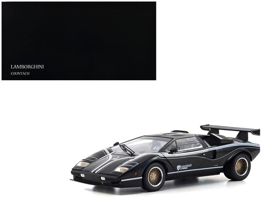 Lamborghini Countach LP 500R Black with White Interior 1/18 Diecast Model Car by Kyosho LuxuryLifeWay Online Store