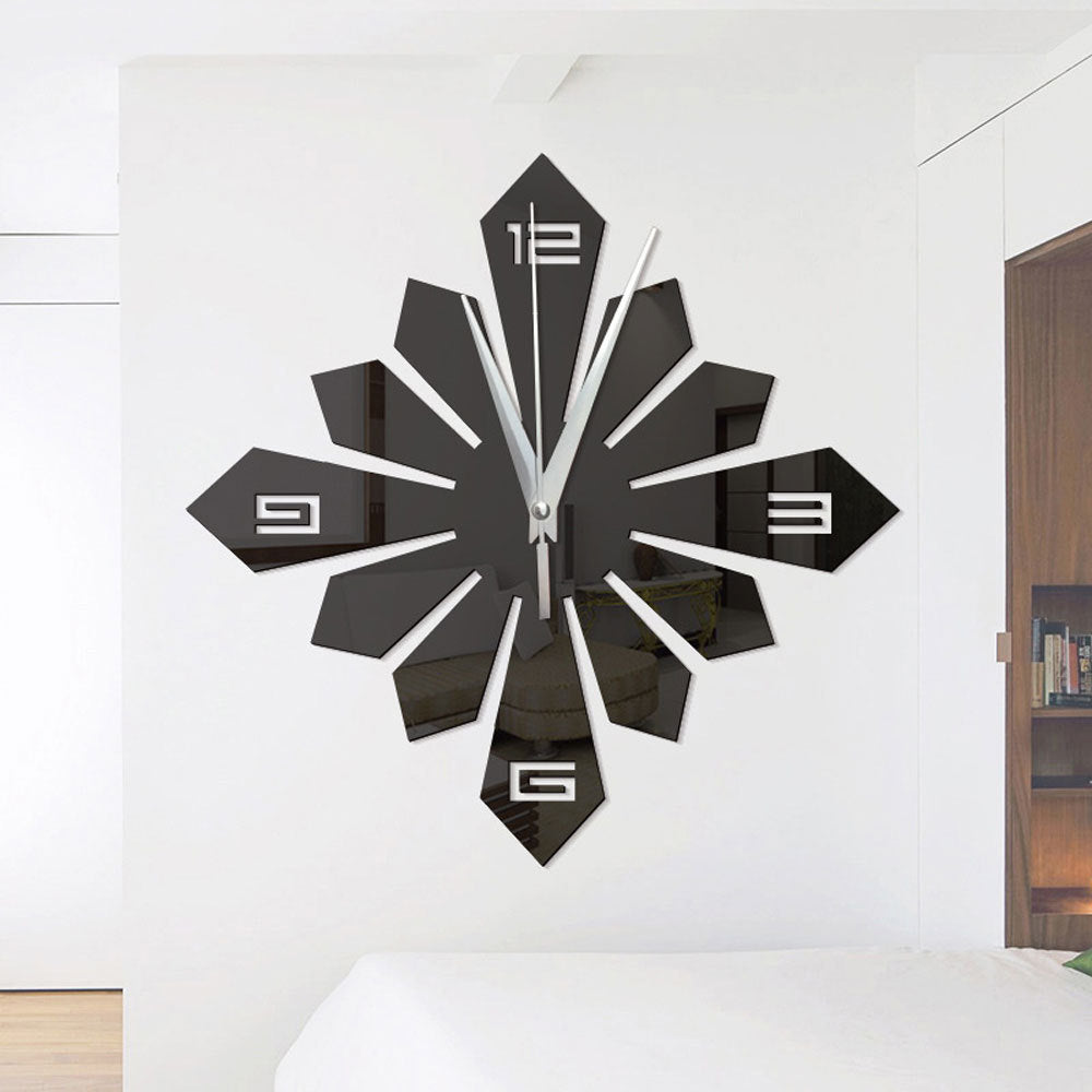 Creative Geometric Pattern Acrylic Mirror Wall Clock PearlNestDecor.com