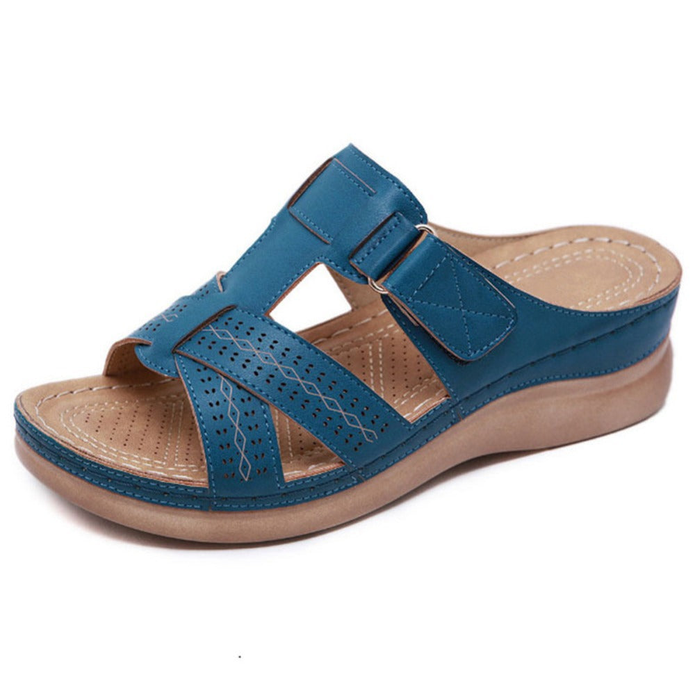 Vintage Wedge Platform Slip-On Ladies Sandals LadyShow.Store