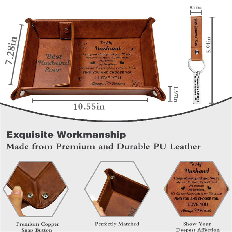 Father's Day Gift Decorative Tray Household Four-corner Folding LadyShow.Store