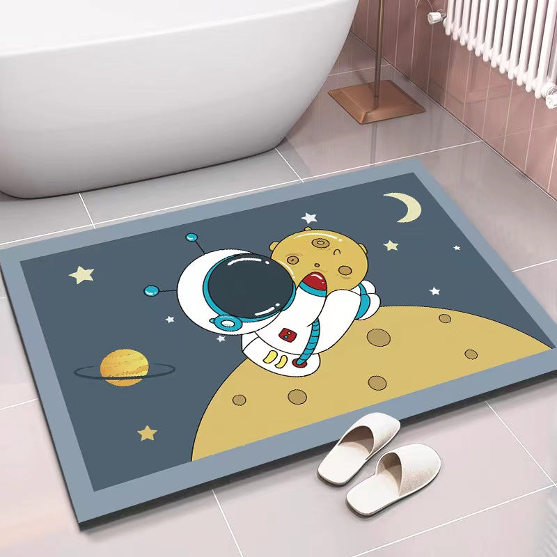 Cartoon Cute Bear Diatom Mud Soft Water Absorbent Floor Mat Anti Slip