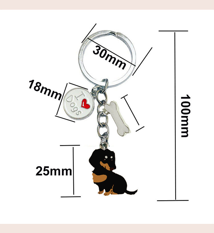 American Style Pet Dog Wax Metal Keychains LadyShow.Store