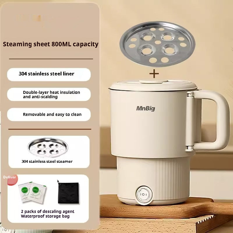 Bige All-steel Folding Kettle Travel Business Traveling Portable Electric Kettle Stainless Steel Mini Household Electric Heating Cup PearlNestDecor.com