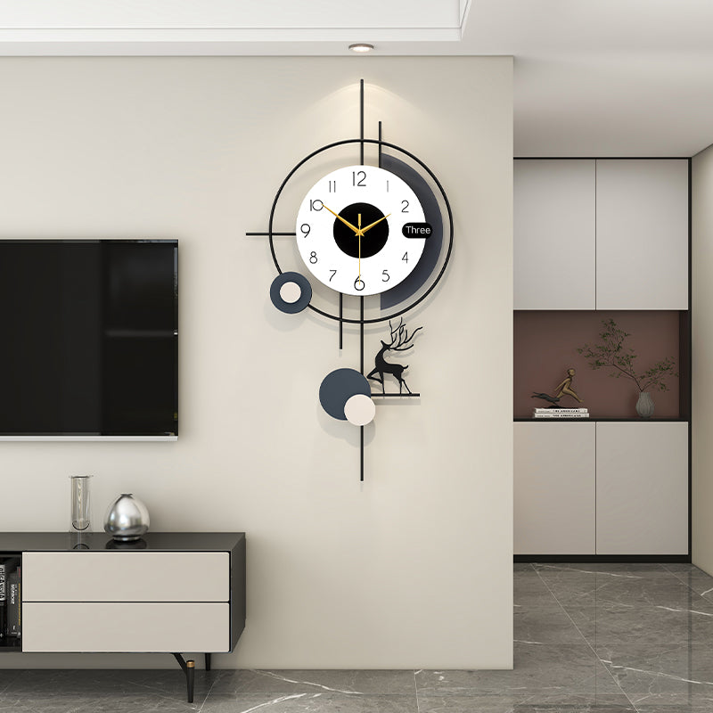 Modern Deer Wall Clock Nordic Geometric Living Room Decor PearlNestDecor.com