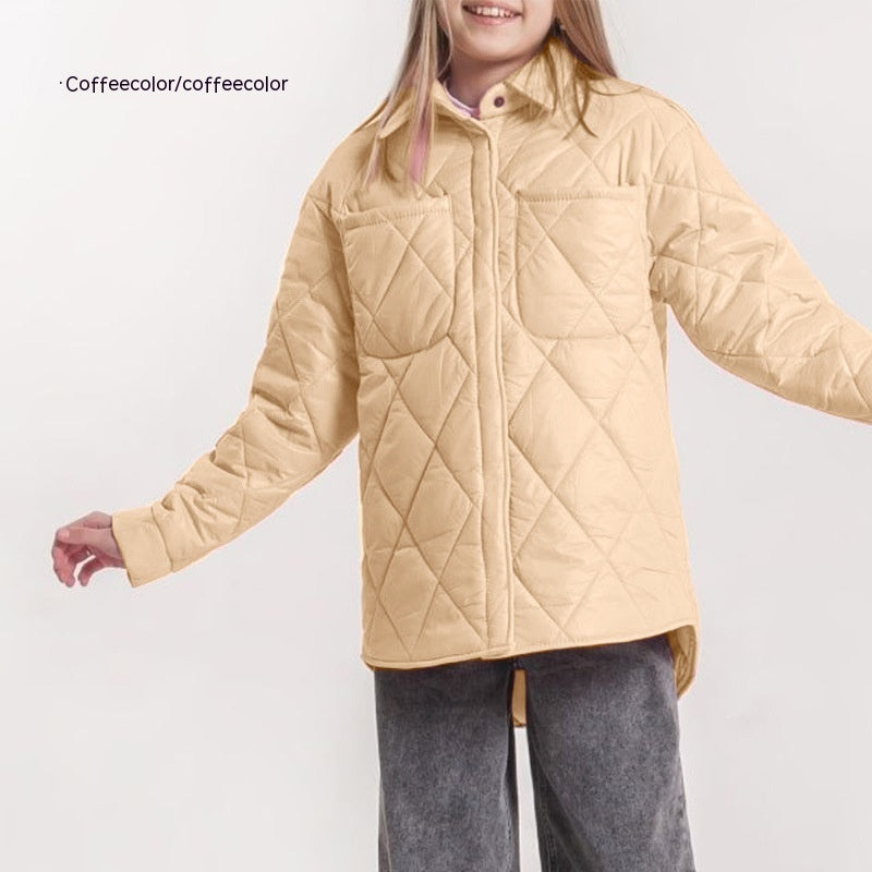 Art Loose Rhombus Cotton Clothing Cotton Coat Daughter Best YouTube Store