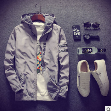 Men's Lettered Hooded Jacket Pi-Mart