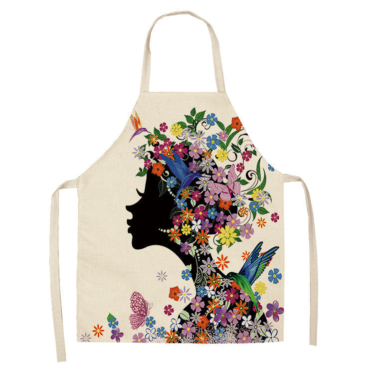 Apron Christmas Valentine's Day Linen Printing Home Kitchen Waterproof Thickened Graphic Customization Cross-border Apron PearlNestDecor.com