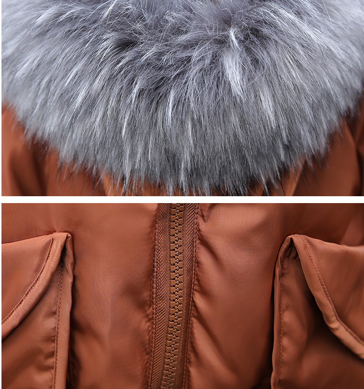 Maternity Cotton Jacket with Hood and Fur Collar Pi-Mart