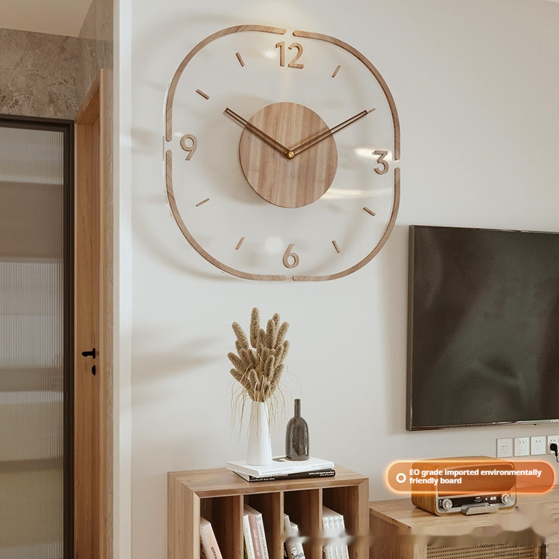 Creative Transparent Wooden Frame Wall Clock PearlNestDecor.com