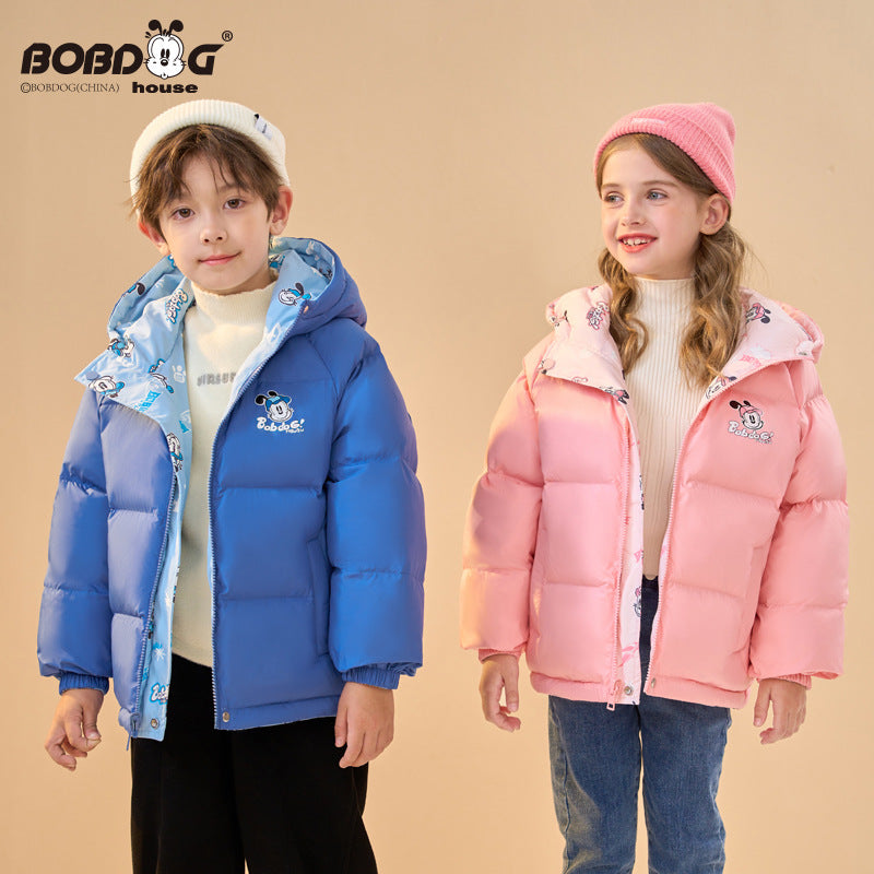 Babu Bean Reversible Down Jacket for Kids Winter Outerwear Pi-Mart