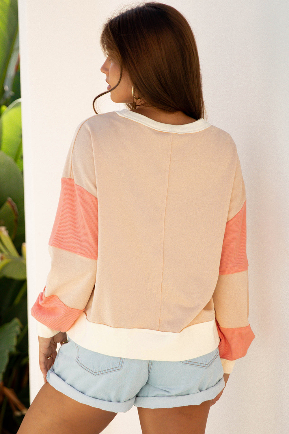 Jolene Block Textured Patchwork Pullover LuxuryLifeWay Online Store