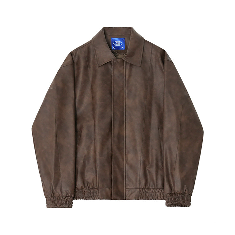 MYQ Men's Short Motorcycle Leather Jacket - Spring Style Pi-Mart