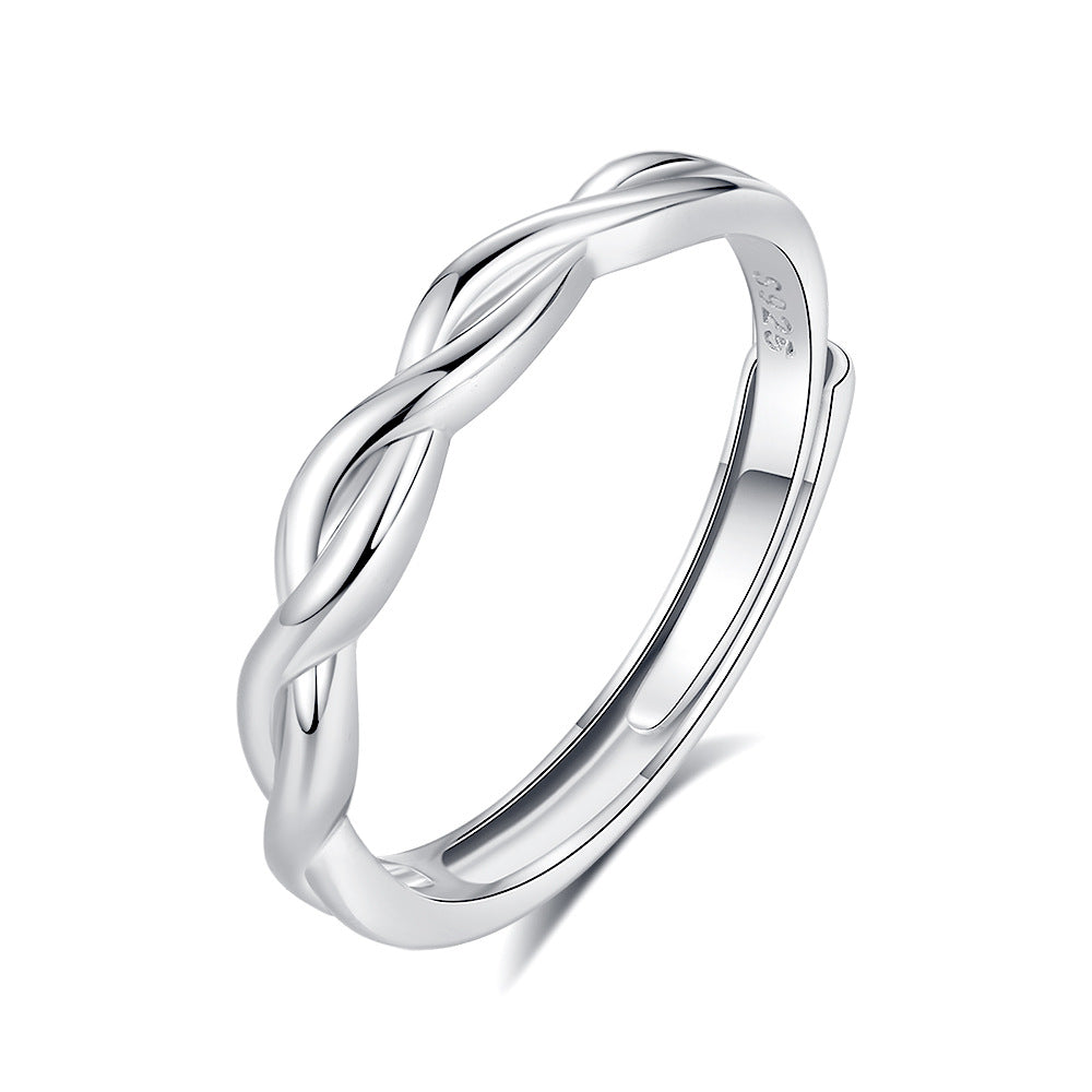 S925 Silver Adjustable Ring For Couples LadyShow.Store