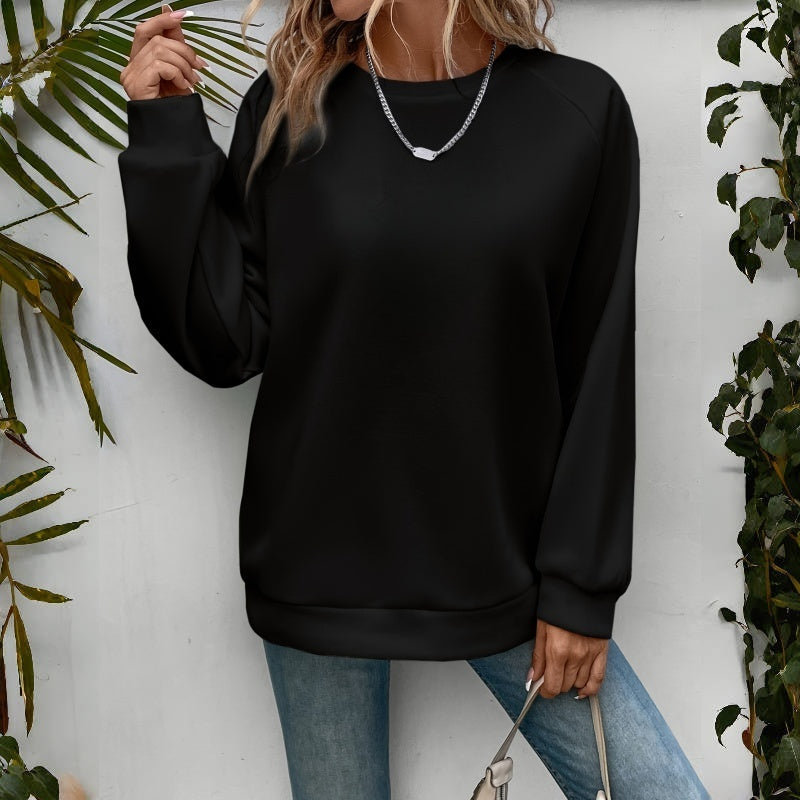 Women's Loose Sports Round Neck Sweatshirt NorixaFashion.com
