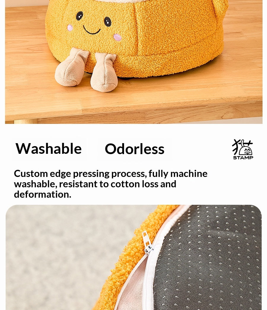 Orange-Themed Smile Face Cat Bed Pets Fashion