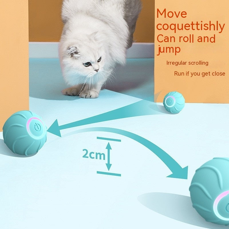 Smart Cat Toys Rolling Ball Pet Cat Owner Interactive Pets Toys Automatic Bouncing Ball USB Self Hi Teasing Kittens Jumping Ball Pets Fashion