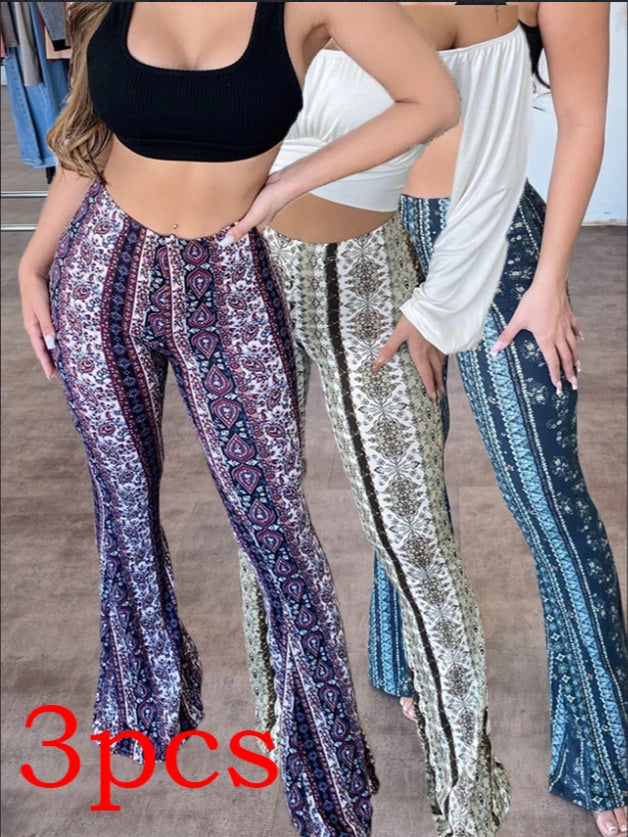 High Elastic Tight Pants Slim Sexy Print Trousers Womens Clothing LadyShow.Store